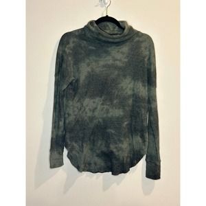 Michael Stars Tie-Dye Turtleneck Ribbed Sweater Comfy Loungewear Thermal Sz XS